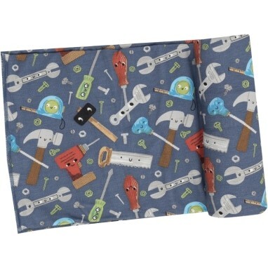 Happy Toolbox Swaddle Blanket, Dark Blue