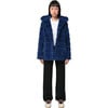 Women's Goldie Pluche™ Hooded Tiered Short Coat, Sapphire - Coats - 1 - thumbnail