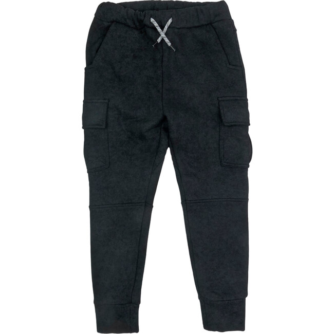 Empire Drawstring Cargo Pocket Sweatpants, Washed Black