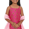 Maanik Silk Block Print Sharara Set & Scalloped Dupatta 2-Piece Set, Pink - Dresses - 7