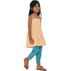 Girls Genda Block Print Kurta 2-Piece Set, Orange & Blue - Mixed Apparel Set - 9