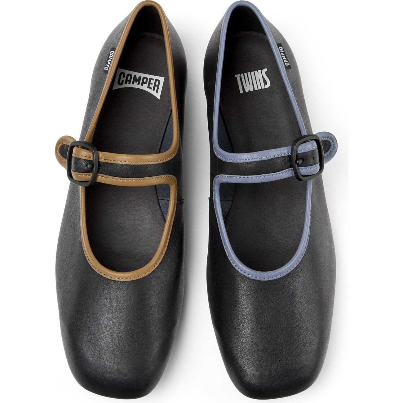Women's Casi Myra Twins Contrast Piped Square Toes Ballerina