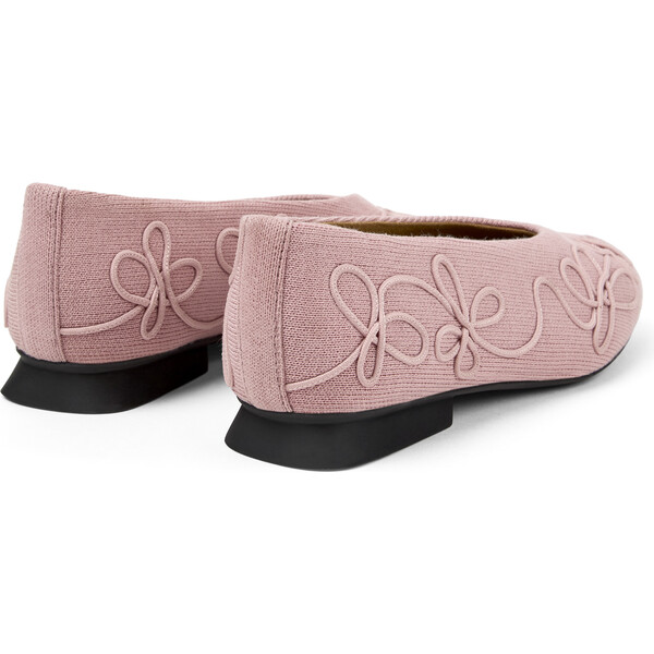 Women's Twins Textile Square Toes Ballerina Shoes, Pink