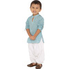 Boys Baadal Jamdani Cotton Ethnic Patiala & Kurta Salwar 2-Piece Set, Light Blue - Mixed Apparel Set - 6