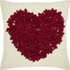 Hand Felted Wool Pillow, Red Heart on Cream - Accents - 1 - thumbnail