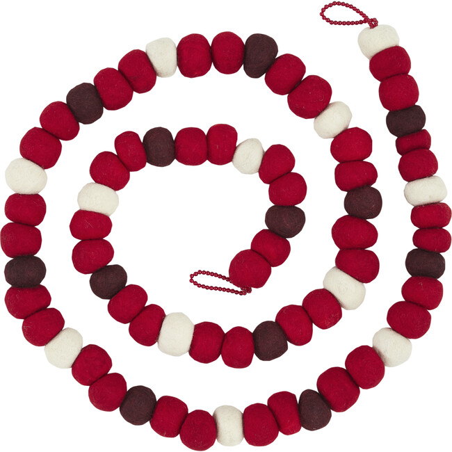 Felt Ball Garland, Red - Garlands - 1