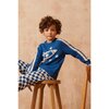 Striped Rocket Crew Neck Ribbed Hem Long Sleeve Knit Jumper, Cobalt - Sweaters - 3