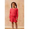 Popcorn Ribbed Hem Long Sleeve Button-Up Cardigan, Raspberry - Cardigans - 3