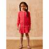 Popcorn Ribbed Hem Long Sleeve Button-Up Cardigan, Raspberry - Cardigans - 5