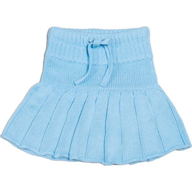 Tennis Built-In Short Elastic Waist Drawstring Skirt, Sky