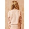 Angel Wings Round Neck Ribbed Hem Long Sleeve Jumper, Blush - Sweaters - 2