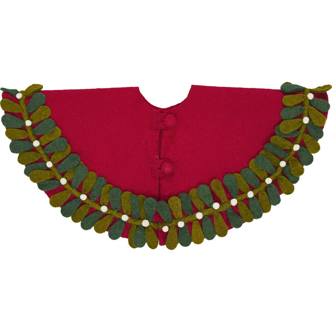 Mistletoe Border Tree Skirt, Red