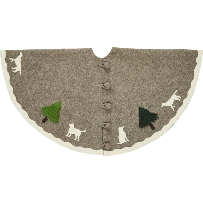 Wool Tree Skirt, Dogs/Trees