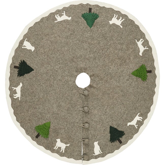 Wool Tree Skirt, Dogs/Trees - Tree Skirts - 4