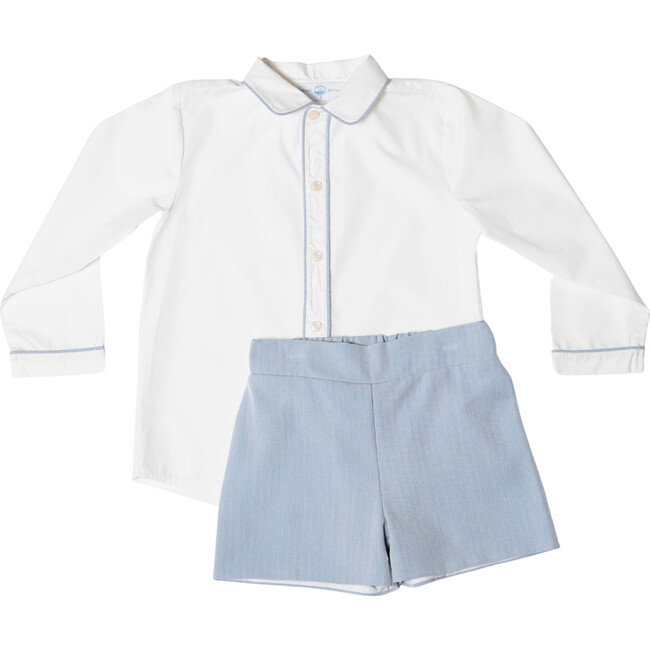 Sullivan Classic Collar Button-Down Shirt & Shorts Set, Hyde Park Herringbone