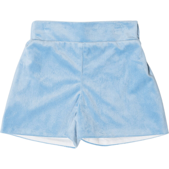 Robert Velvet Elastic Waist Pull-On Shorts, Bay Tree Blue