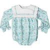 Isla Floral Embroidered Ruffle Collar Long Sleeve Snap Bubble, Fairfax - Onesies - 1 - thumbnail