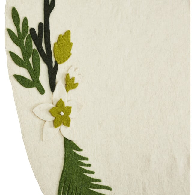 Greenery Tree Skirt, Cream/Green - Tree Skirts - 7