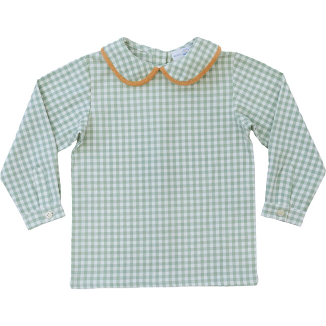 Henry Peter Pan Collar Long Sleeve 2-Buttoned Shirt, Charleston Check