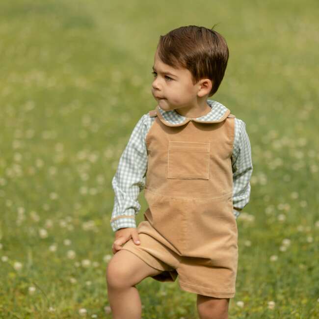 Henry Peter Pan Collar Long Sleeve 2-Buttoned Shirt, Charleston Check - Shirts - 2