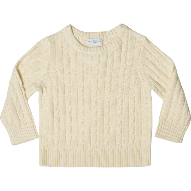 Classic Cable Knit Crew Neck Long Sleeve Sweater, 8th Street Ivory