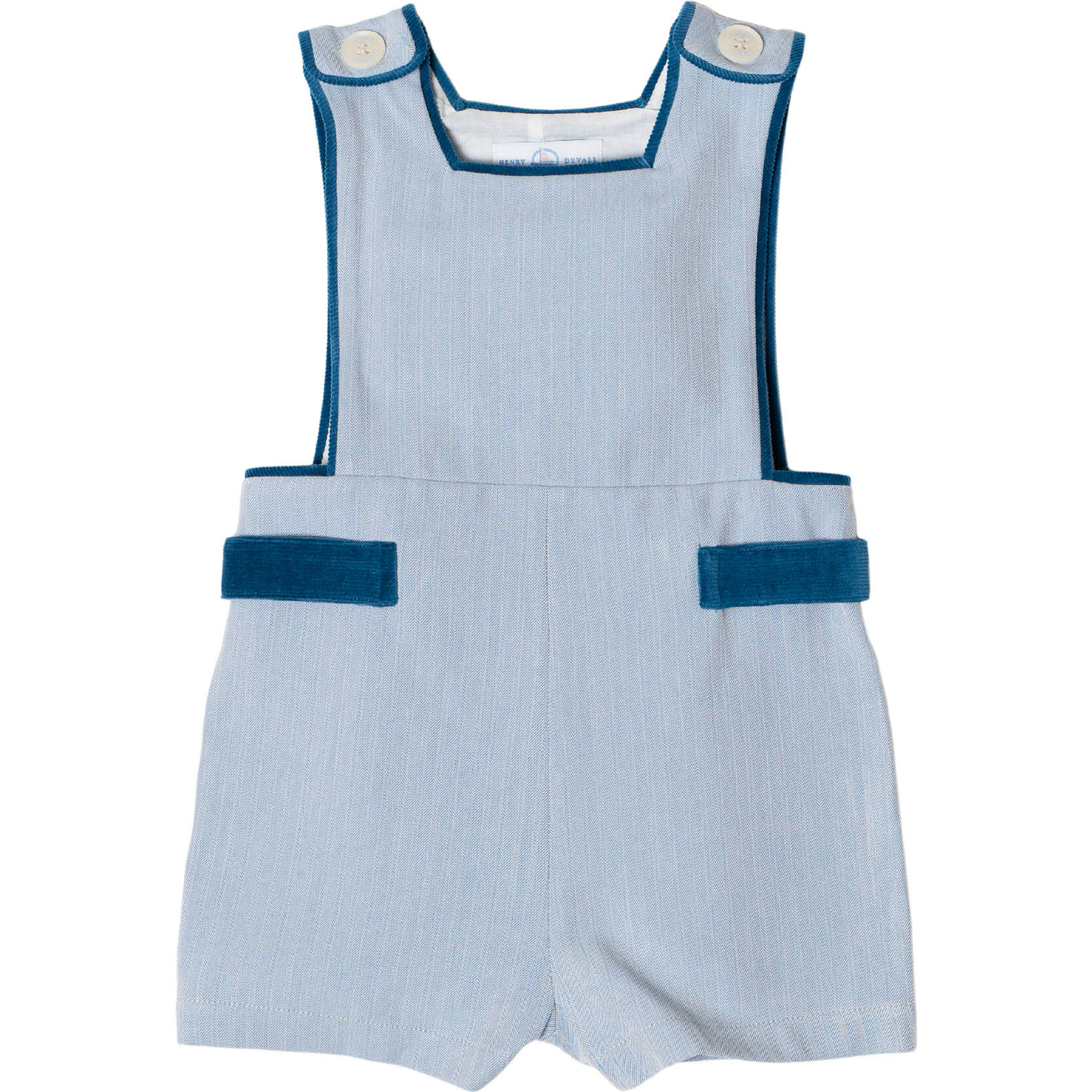James Henry Velvet Button Shoulder Jon Jon Overall, Hyde Park Herringbone - Overalls - 1