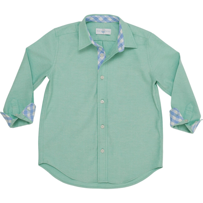 Brooks Classic Collar Long Sleeve Button-Down Shirt, Academy Green & Blue Gingham