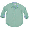 Brooks Classic Collar Long Sleeve Button-Down Shirt, Academy Green & Blue Gingham - Shirts - 1 - thumbnail