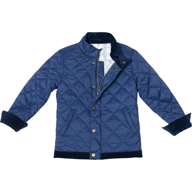 Bradley Barn High Collar Long Sleeve Quilted Jacket, Narragansett Navy