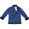 Bradley Barn High Collar Long Sleeve Quilted Jacket, Narragansett Navy - Jackets - 1 - thumbnail