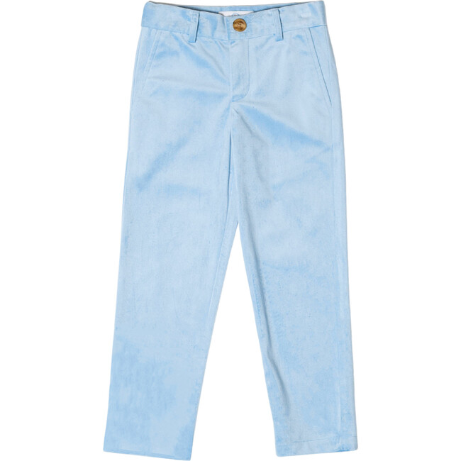 Bradford Velvet Slim-Fit Pocket Trousers, Bay Tree Blue