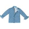 Bradley Barn High Collar Long Sleeve Quilted Jacket, Bay Tree Blue - Jackets - 1 - thumbnail