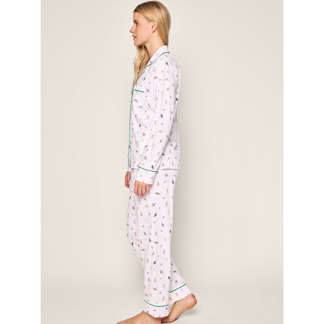 Women's Pima Cotton Pajama Set, Jingle Paws - Pajamas - 3