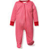 Pima Cotton Footie, Red Stripes - Footie Pajamas - 1 - thumbnail