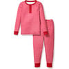 Children's Snug Fit Pajama Set, Red Stripes - Pajamas - 1 - thumbnail