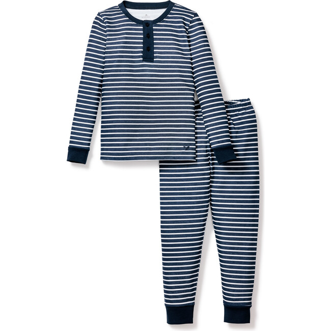 Children's Snug Fit Pajama Set, Navy Stripes