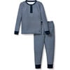 Children's Snug Fit Pajama Set, Navy Stripes - Pajamas - 1 - thumbnail