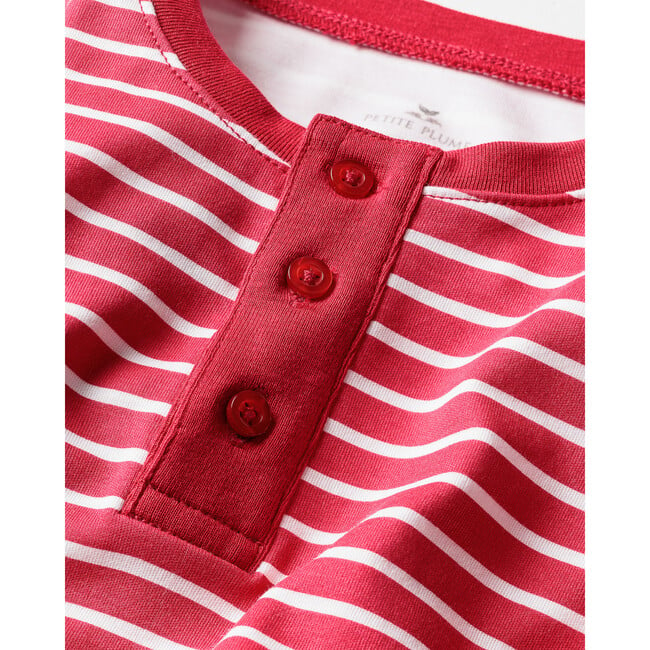 Children's Snug Fit Pajama Set, Red Stripes - Pajamas - 7