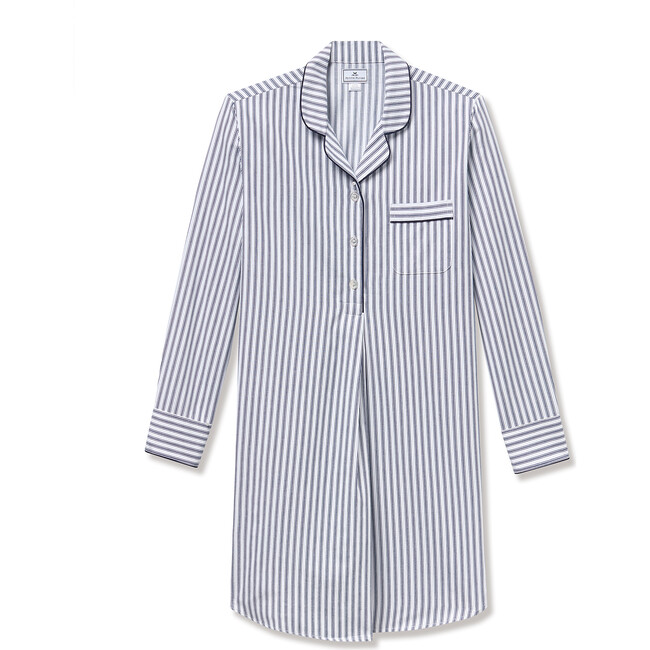 Maternity Nightshirt, Navy French Ticking