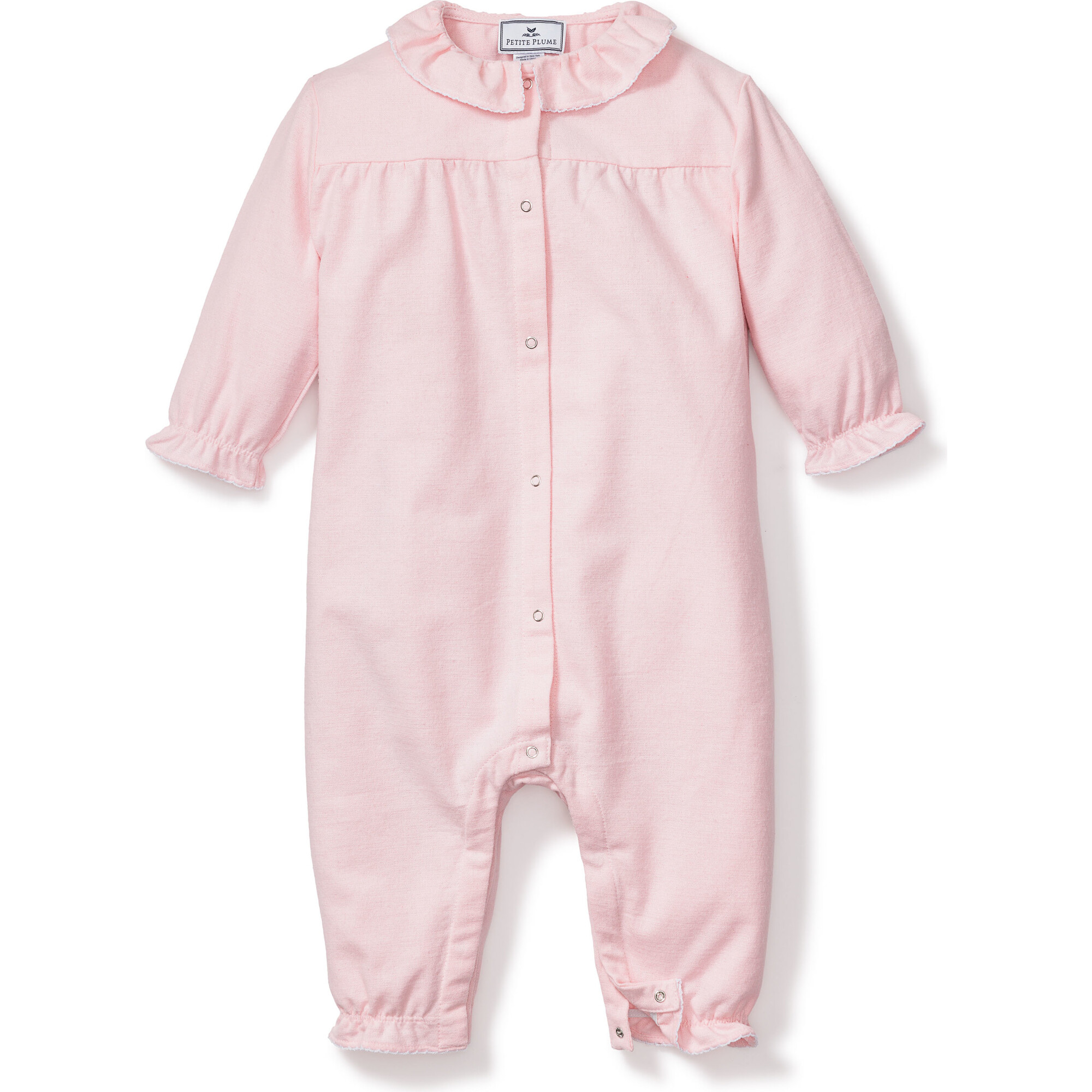 Madeline Romper, Pink Flannel - Rompers - 1