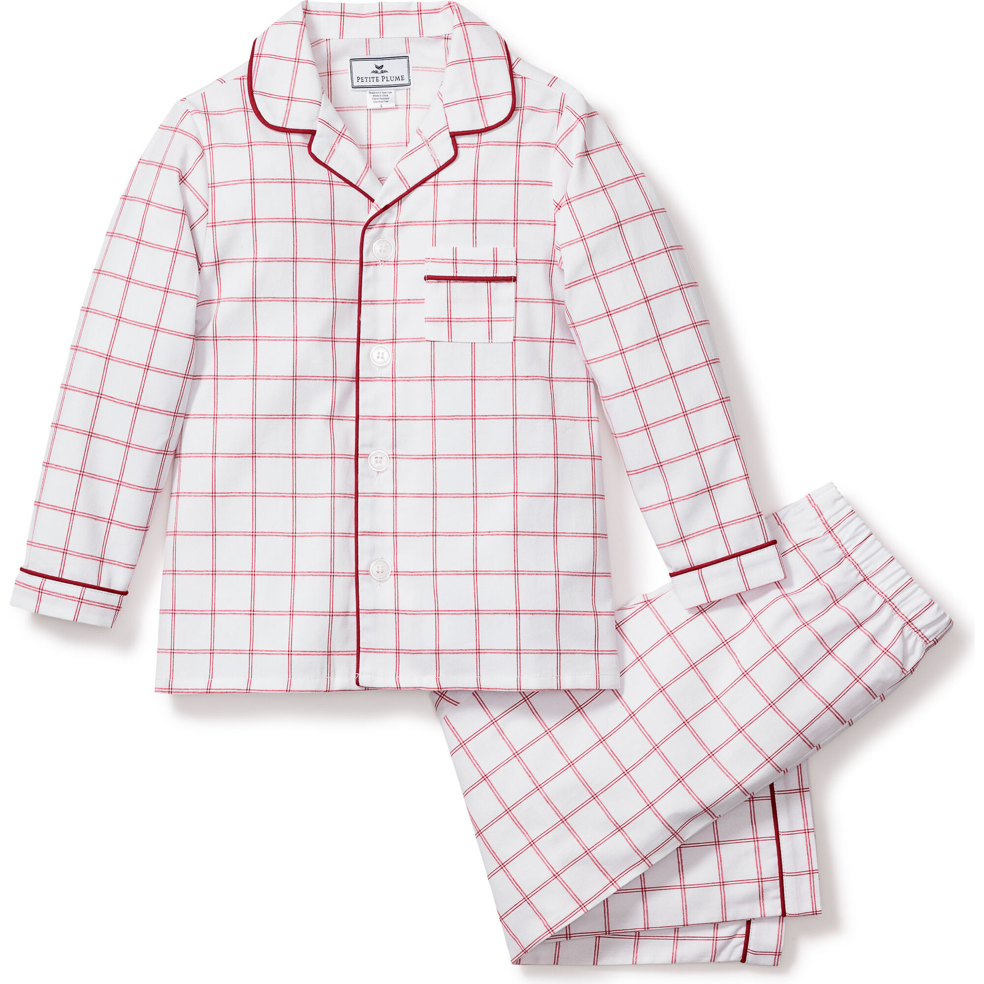 Children's Pajama Set, Garnet Tattersall - Pajamas - 1