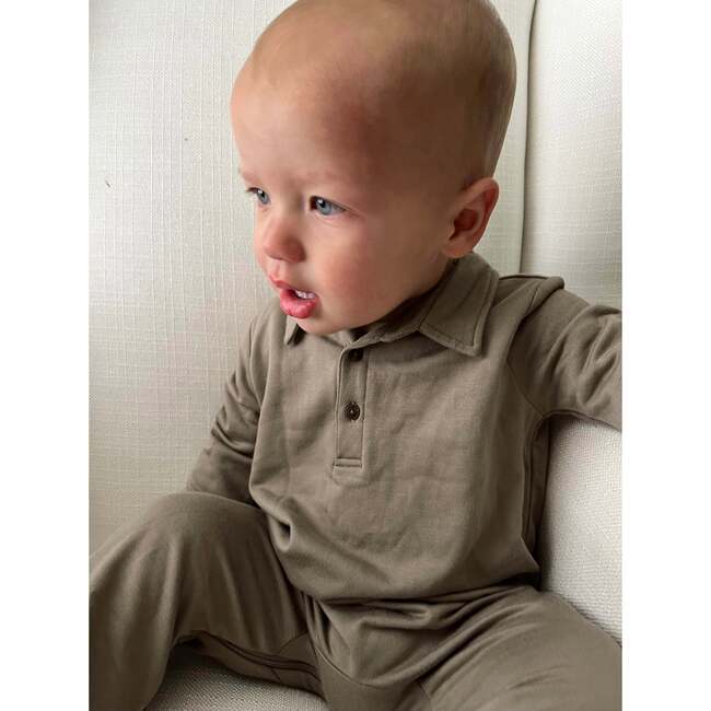 Bamboo Fleece Collared Jumpsuit, Maple - Rompers - 2