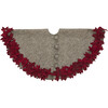 Hand Felted Overlapping Flowers Tree Skirt, Grey/Maroon - Tree Skirts - 1 - thumbnail