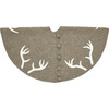 Handmade Felt Christmas Tree Skirt -Antlers on Gray - Tree Skirts - 1 - thumbnail