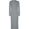 Women's Lora Ribbed Hem Long Sleeve Cable Knit Sweater Dress, Pale Grey - Dresses - 1 - thumbnail