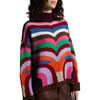 Women's Sarah Intarsia Print Mock-Neck Long Sleeve Side Split Sweater, Multicolors - Sweaters - 5