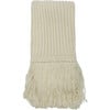 Women's Raya Ribbed Tassel End Scarf, Ivory - Scarves - 1 - thumbnail