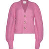 Women's Sara Blouson Sleeve Cropped Button-Up Cardigan, Taffy Pink - Cardigans - 1 - thumbnail