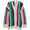 Women's Cindra Striped Blouson Sleeve Button-Up Cardigan, Multicolors - Cardigans - 1 - thumbnail