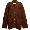 Women's Kayln Drop Shoulder Long Sleeve Knit Button-Up Cardigan, Cocoa - Cardigans - 1 - thumbnail
